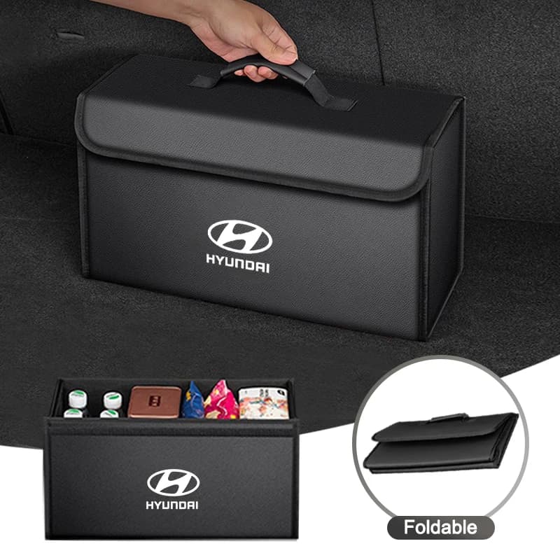 Car Storage Bag Trunk Organizer Soft Felt Storage Box For Hyundai Tucson Santa Fe Sonata I10 I20 I30 Ix35 EQUUS Sport G80 N Line