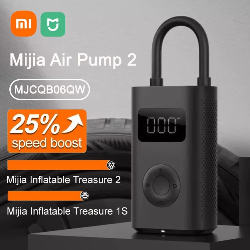 Xiaomi Mijia Air Pump 2 per biciclette e palline, preimpostato digitale della pressione dei pneumatici, arresto automatico della carica, gonfiatore multiutensile di tipo C