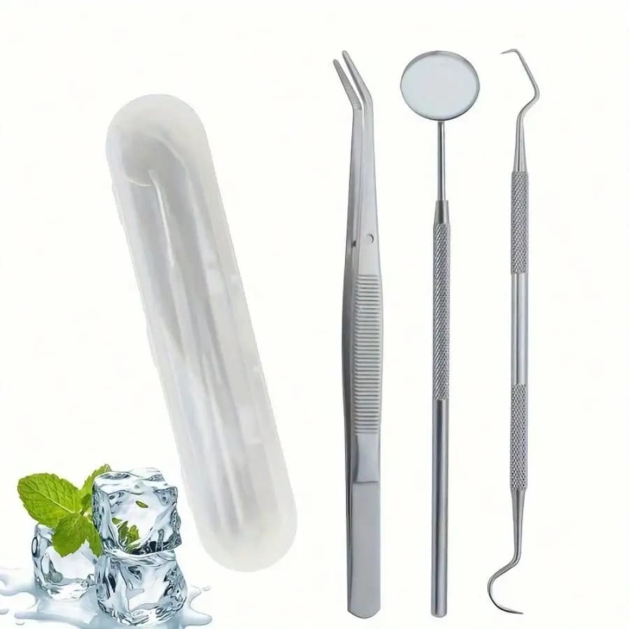 Kit professionale per l'igiene dentale in acciaio inossidabile - Set completo per l'igiene orale per la pulizia quotidiana dei denti e strumenti per l'igiene orale bianca