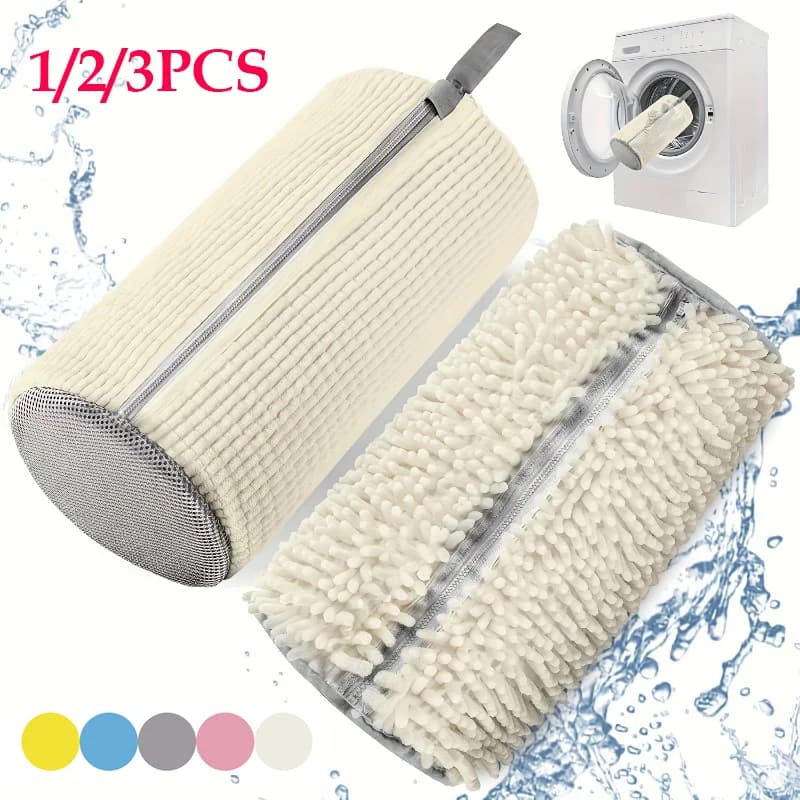 Reusable shoe wash bag for washing machine and dryer with invisible zipper for all sizes and types of shoes, shoe washing machine bag