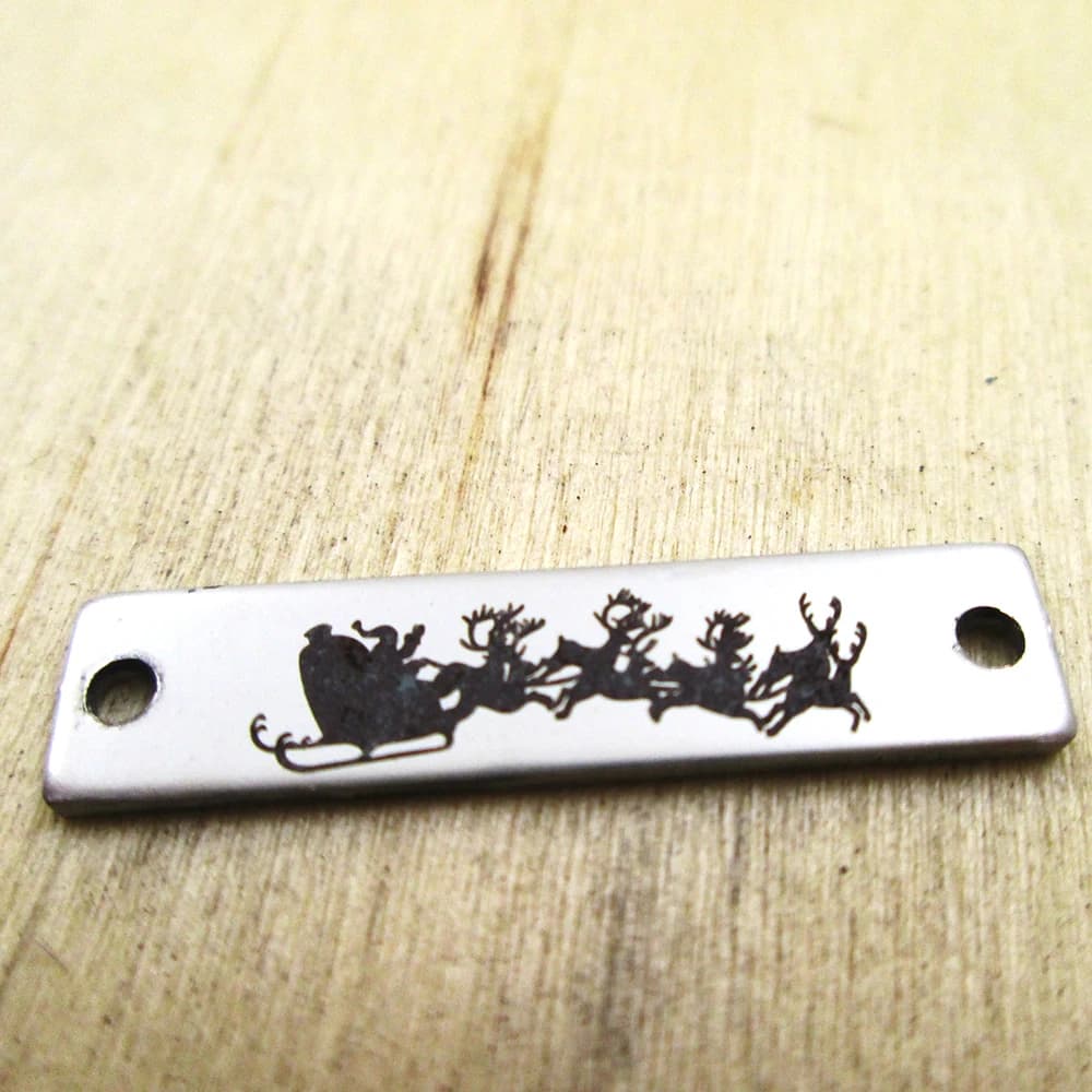 20 Santa Claus stainless steel pendants - laser engraved - customized - pendants with DIY pendants