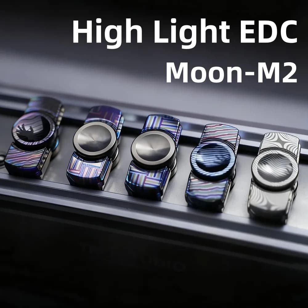 Alta luce EDC Moon-M2 Fidget Spinner Tungsteno Sollievo dall'ansia Gadget Agitarsi Giocattoli per adulti Maneggiatura Sensazione Spinner a due pale
