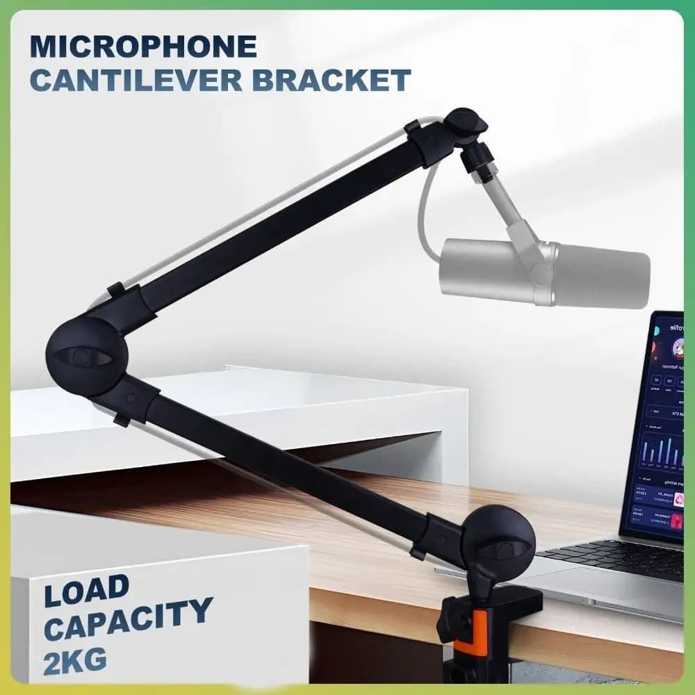 Supporto per microfono con braccio per microfono montato su scrivania 360 ° Rotazione robusta universale per accessori per supporto per microfono audio da studio per videogiochi