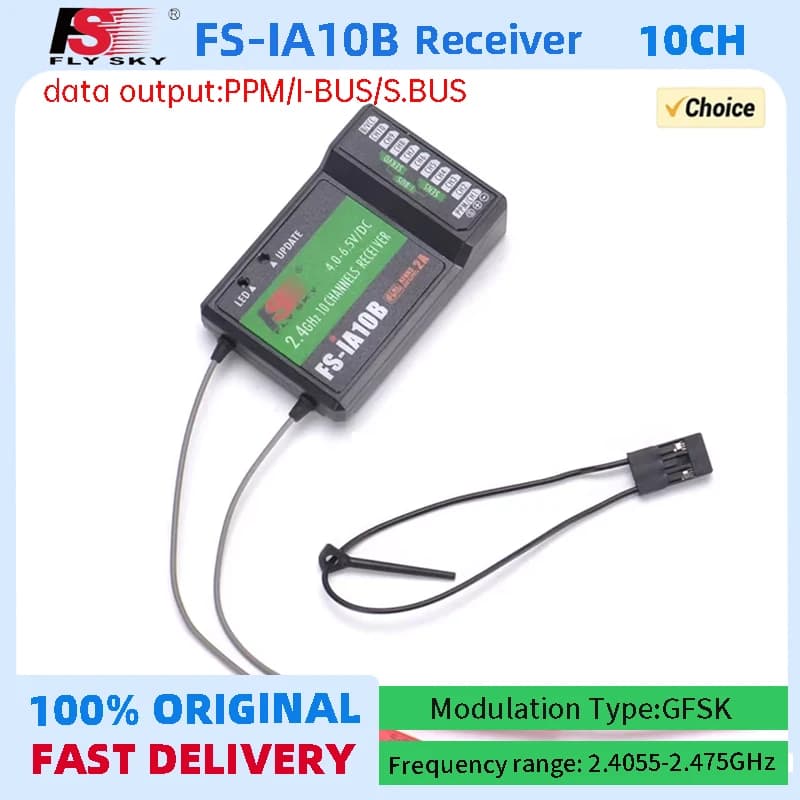 Ricevitore Flysky FS-iA10B 2.4G a 10 canali per trasmettitore FS-I10 FS-I6S compatibile con aereo quadricottero elicottero FPV RC