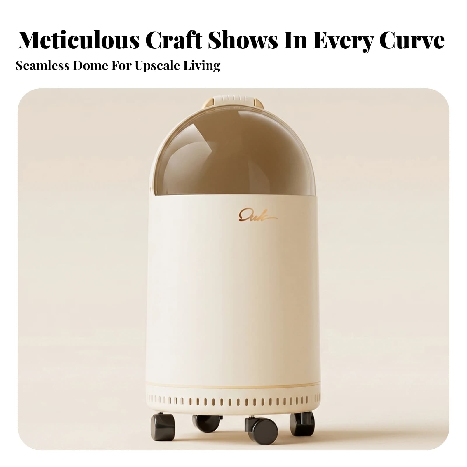 Rolling Trash Bin Caster Wheels Cylindrical Trash Bin Garbage Can with Lid Top Handle Waste Basket Vented Lower Rim