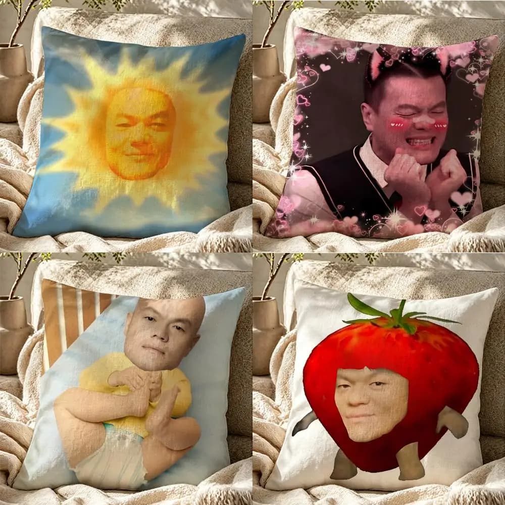 Art JYP Meme Cushion Cover Cushion cover pillowcase, anti-mite invisible zipper, linen sofa cushion