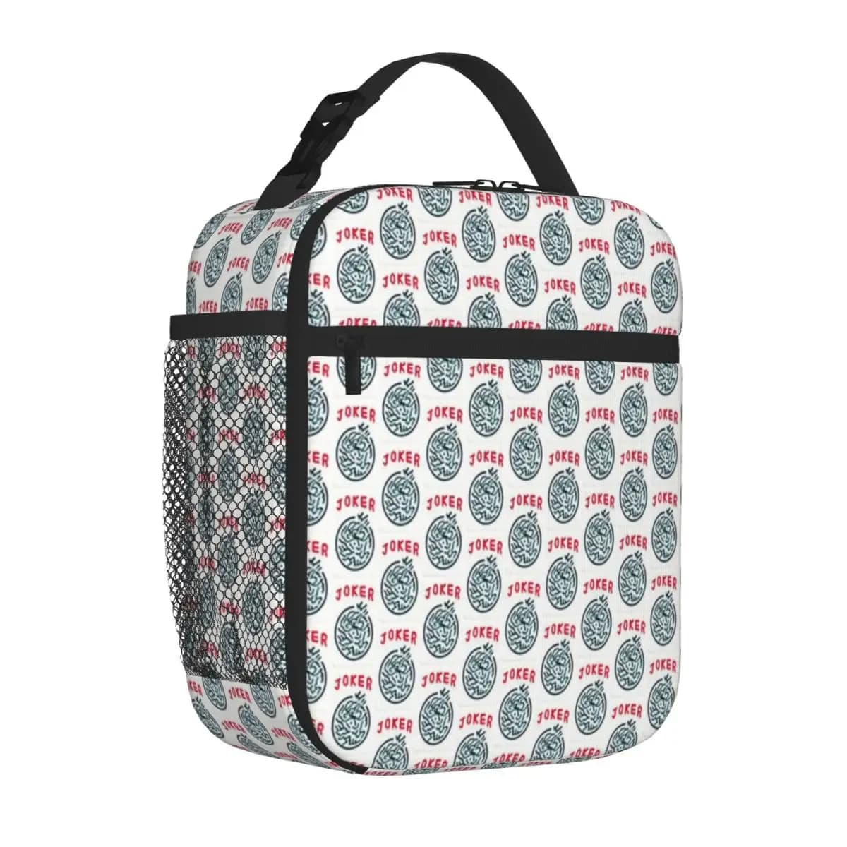 Hot Sale MahJong Game Symbol Joker Tile Zipper Closure Picnic Lunch Bag Bus Trip Food Tote Bag