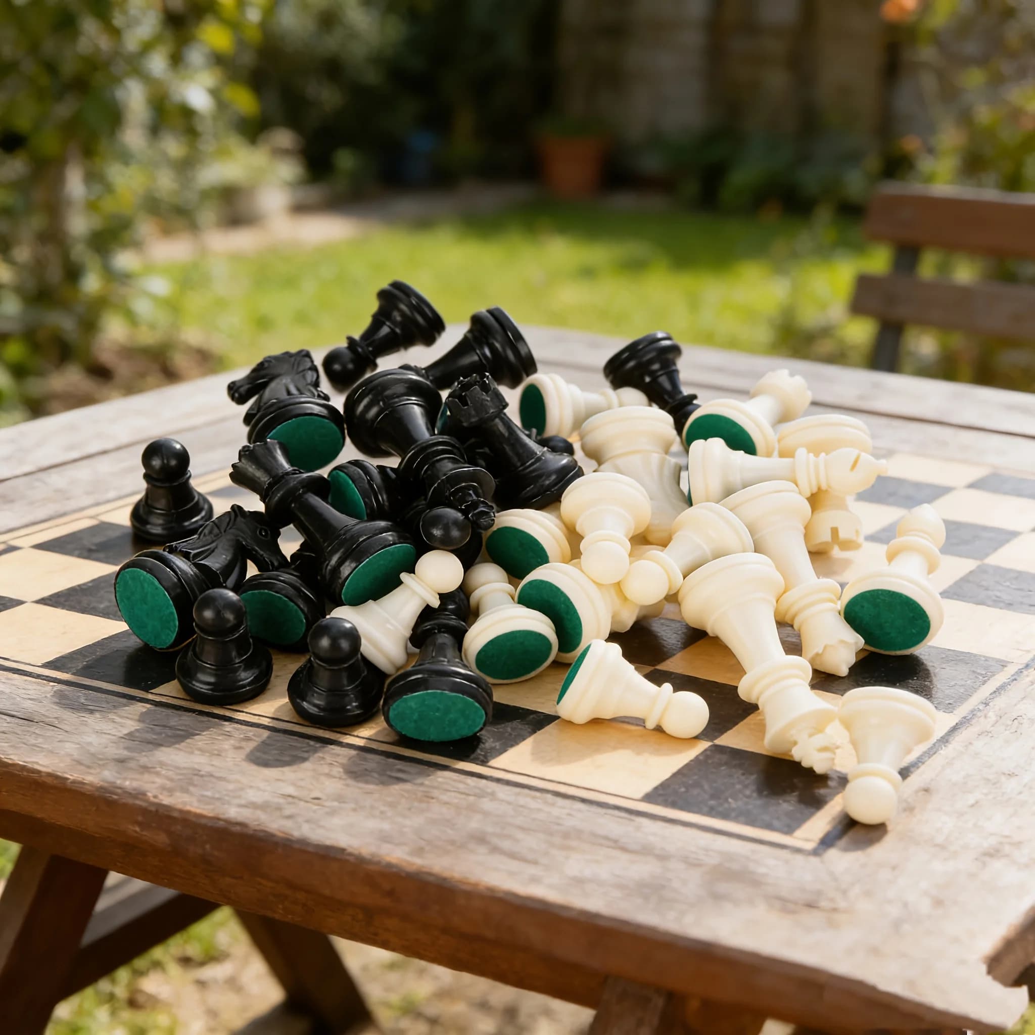 Complete Chess Set | Plastic Chessmen in Black and White, PE Material, Ideal for Tournaments and Casual Play