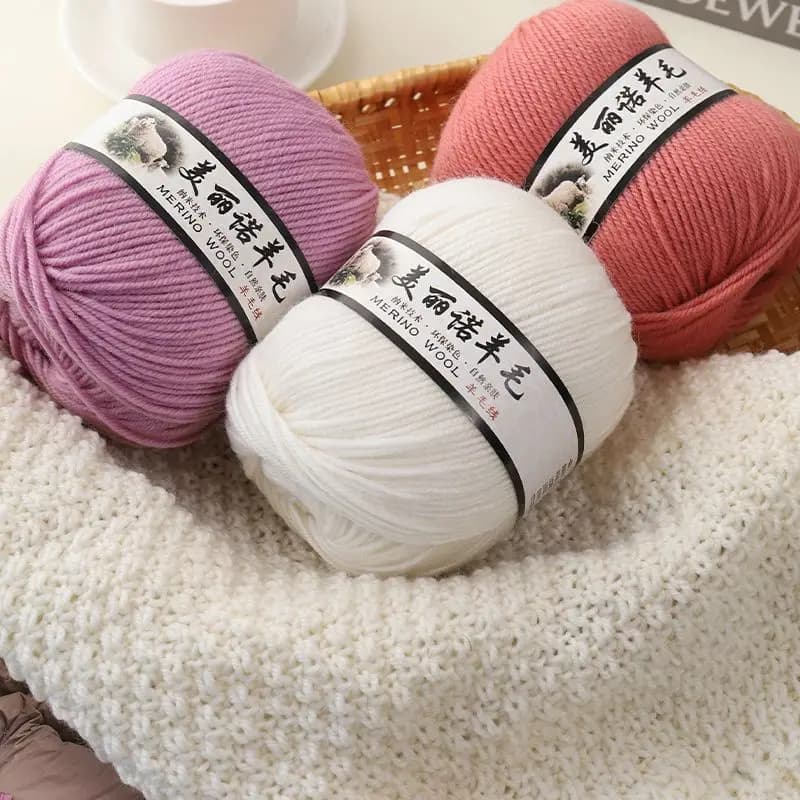 500g Filato di lana medio spesso 2,5 mm per maglioni all'uncinetto a mano Sciarpe per maglieria Ganci Scarpe Cappelli Filo per bambini fai da te Soffice Beige caldo