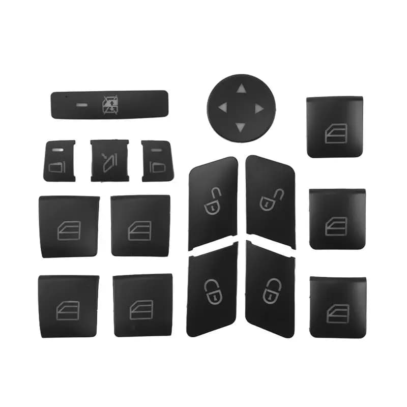 A76T-16PCS Stickers for Seat Memory Buttons, Door Lock, Mercedes Benz CLA/GLA/GLK/GLE/CLS/GL/GL/ML/A/B/E