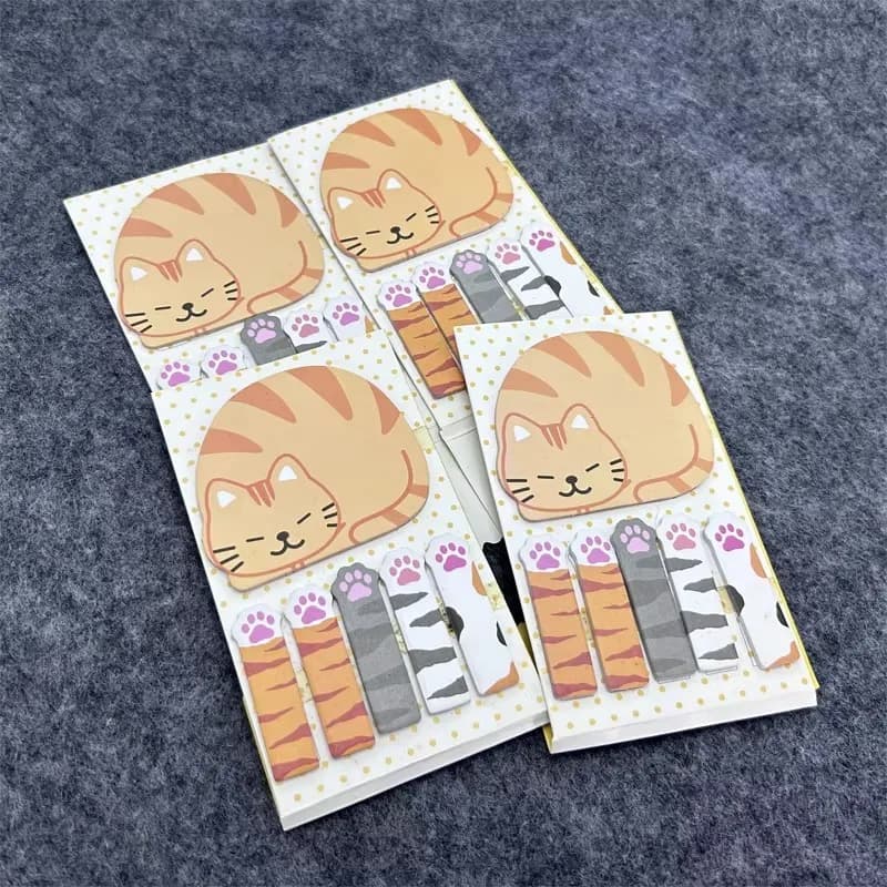 4 pezzi carino note adesive cartone animato gatto adorabile animale nota adesiva pianificatore adesivo blocco note note pad adesivi memo pad scuola supplie