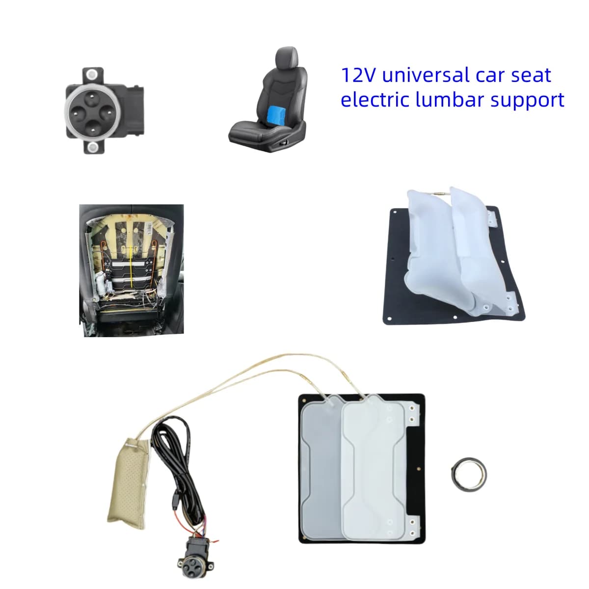 Sedile elettrico cuscino della vescica d'aria supporto lombare auto sedile posteriore a quattro vie poggiatesta cuscino in vita copertura di supporto per la schiena universale