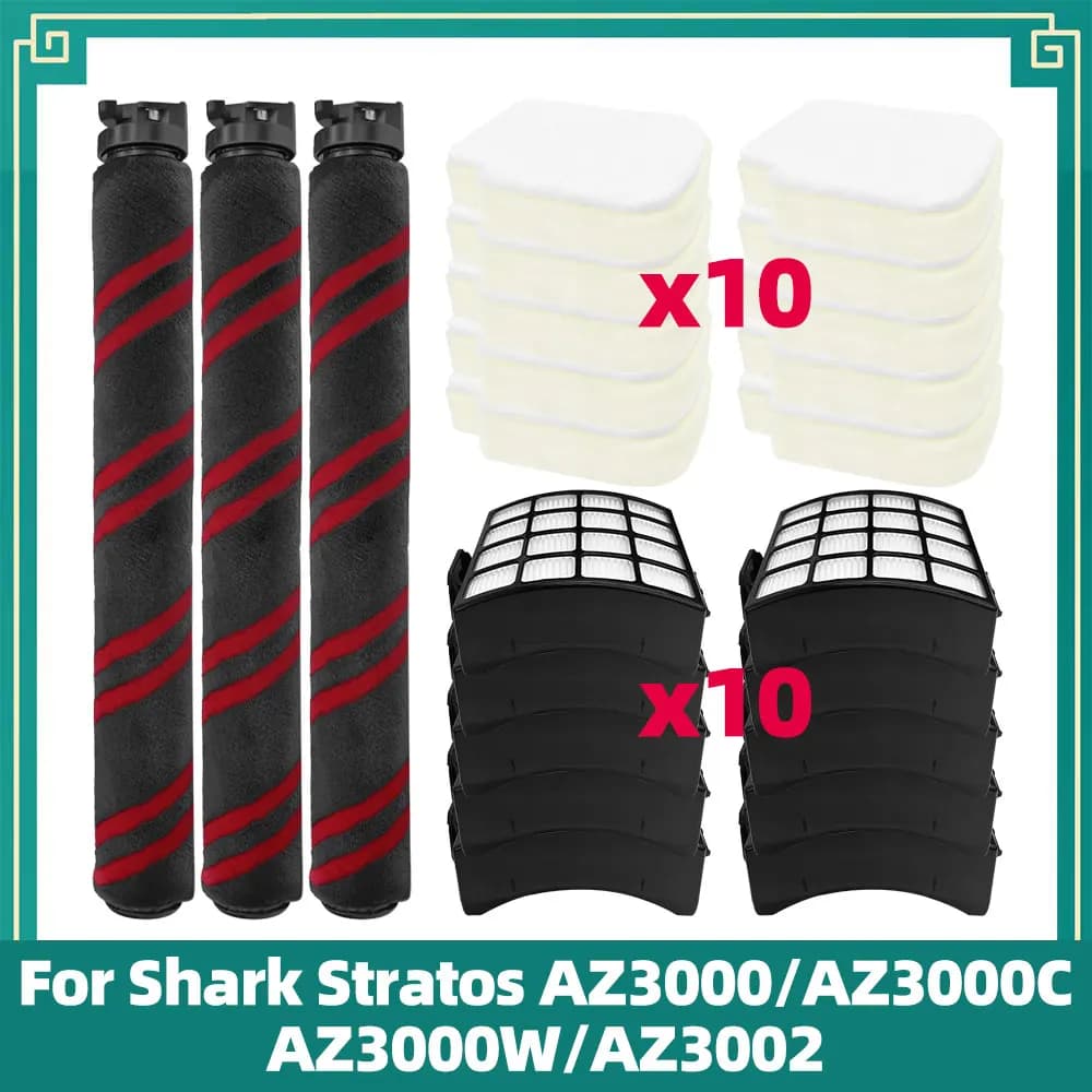 Accessori compatibili per Shark Stratos AZ3000 / AZ3000C / AZ3000W / AZ3002 Parti per aspirapolvere Spazzola rullo morbido Filtro in schiuma e feltro