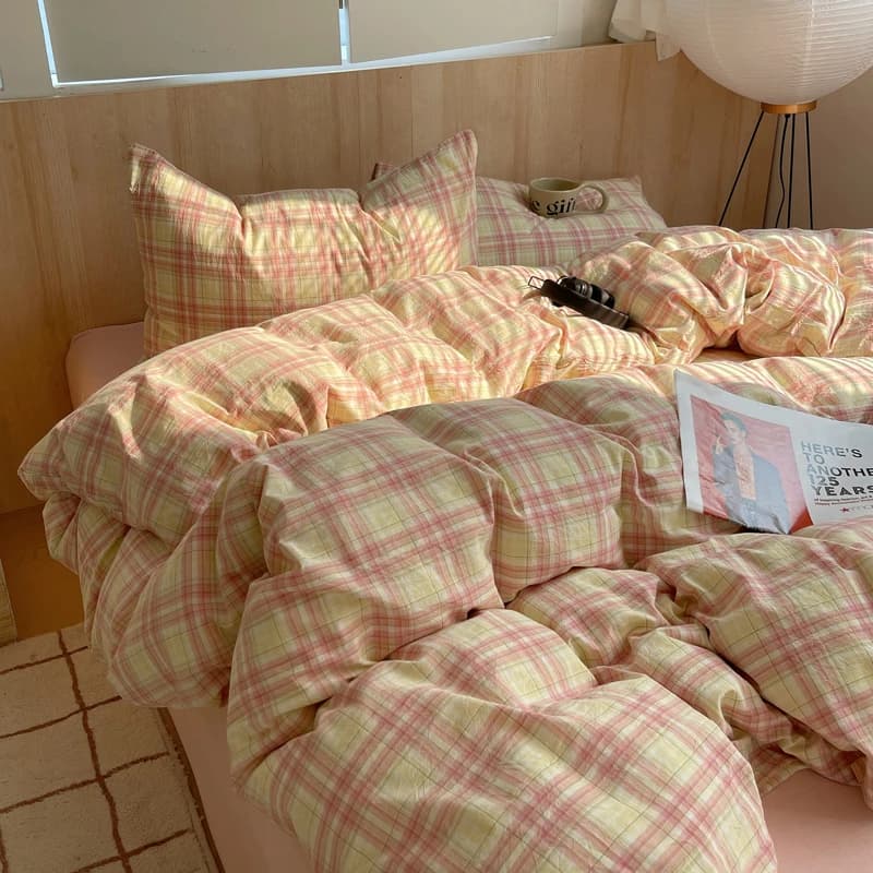 Y1 Home100% cotone Set biancheria da letto morbida Stampa a righe Copripiumino con federa Biancheria da letto Copriletto Federe Set piumino