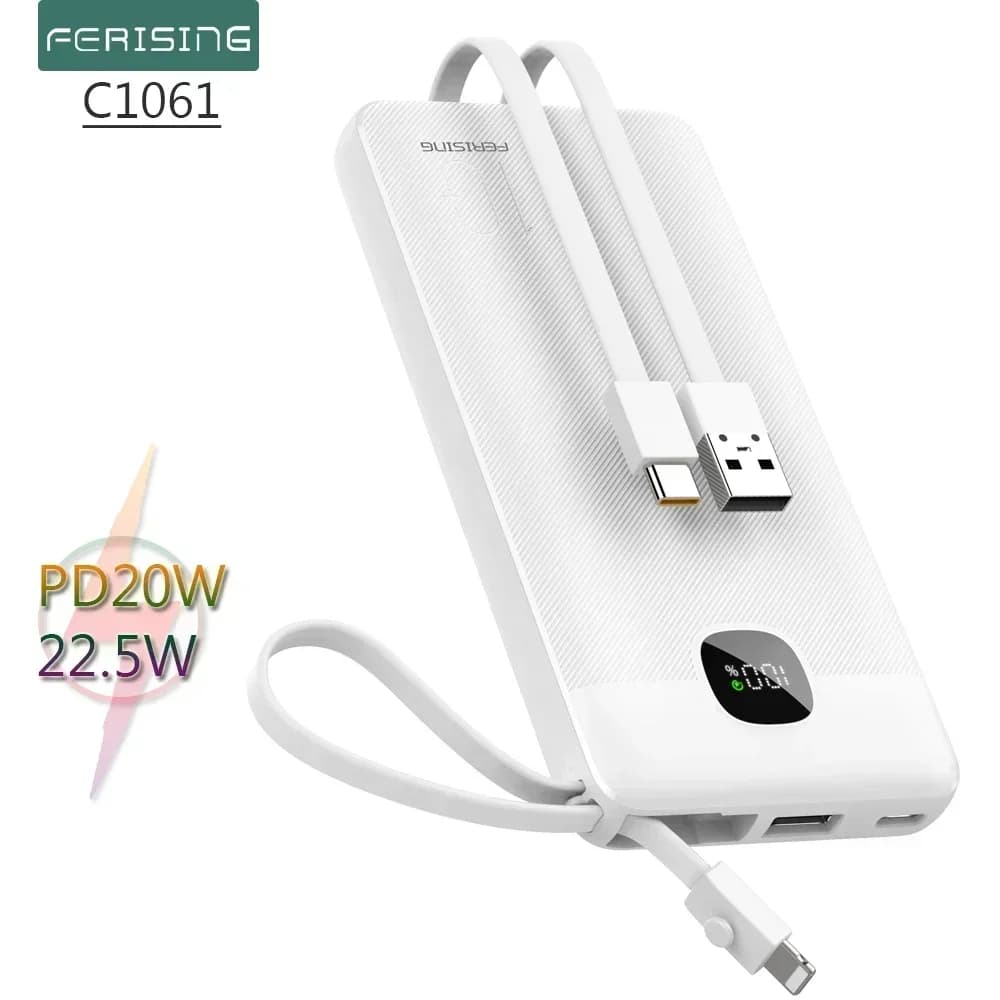 FERISING-PowerBank di ricarica portatile da 10000 mAh, caricabatteria esterno per Samsung, LG, SONY, 22,5 W, 10000 mAh Power bank