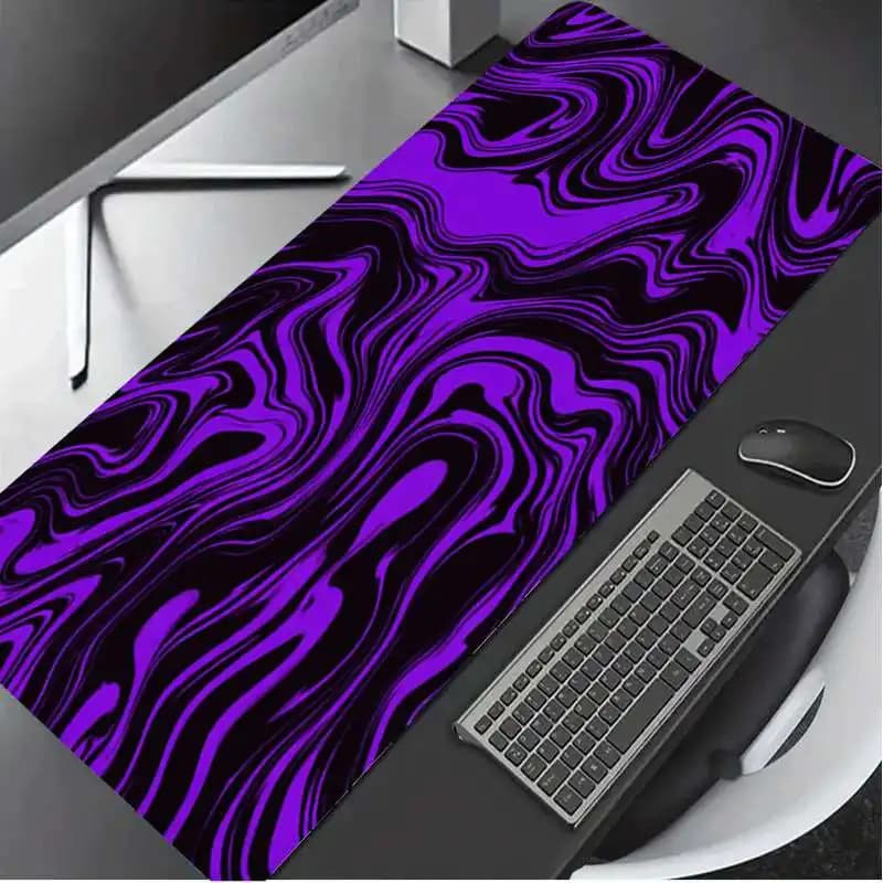 Tappetino da Scrivania in Gomma con Motivo a Spirale Viola, Mousepad Liscio per Ufficio, Casa, Scrivania, Decorazione per Spazio di Lavoro