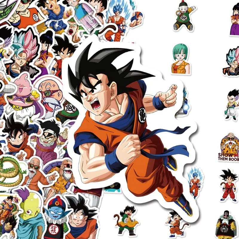 60 adesivi anime Dragon Ball, adesivi decorativi creativi impermeabili per bagagli, quaderni, agende, regalo per bambini