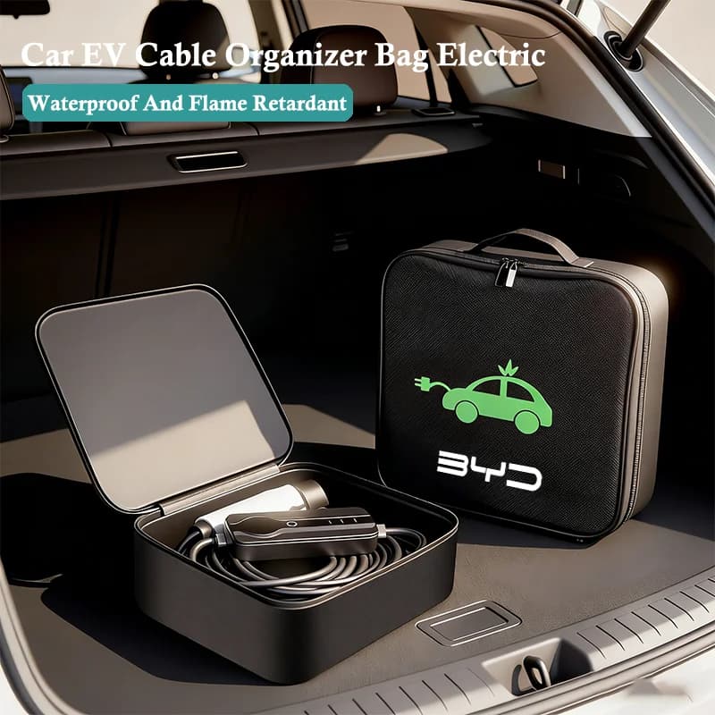 EV Cable Organizer Bag Electric Car Trunk Cable Tools Pouch For BYD Atto 3 Han EV Dolphin Durable Second Song Pro Tang Dm QIn