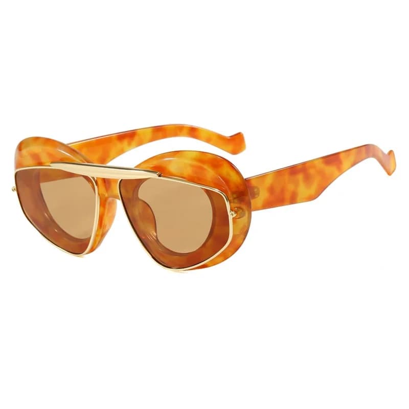 NEW Punk Oval Sunglasses 2000'S Women Men Y2K Hip Hop Luxury Brand Square Sun Glasses UV400 Unisex Shades Eyewear