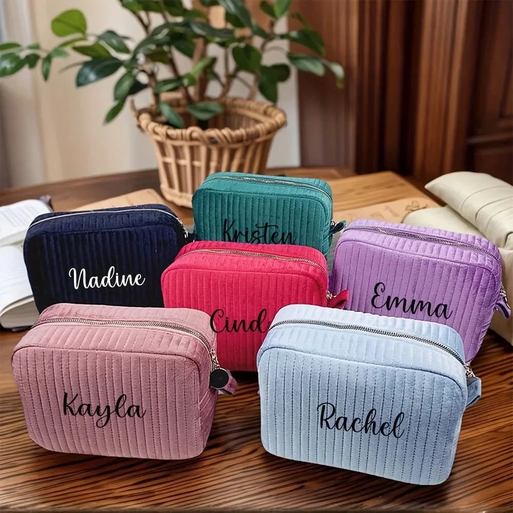 Borsa portaoggetti per trucco con nome personalizzato personalizzato: ideale per viaggi d'affari e fitness all'aperto, organizer quotidiano per kit trucco, perfetto