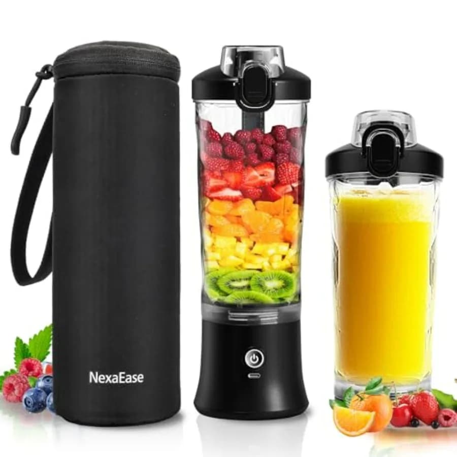 Portable 20 OZ Electric Blender with Insulating Sleeve and Travel Cover, Mini USB-C Rechargeable Blender for Frullati and Smoothie