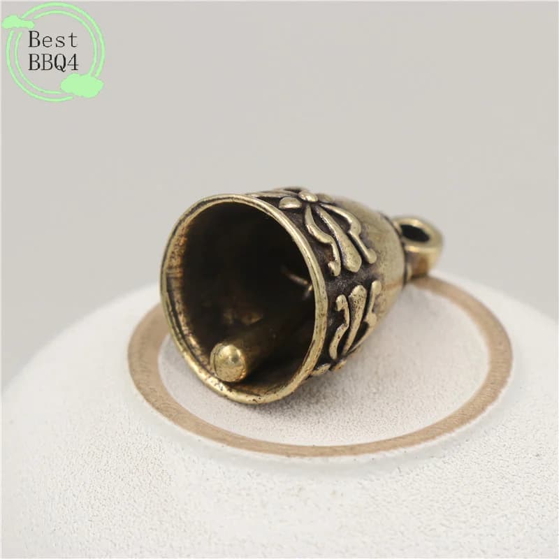 (BBQ4)1PC Brass Handicraft Die-casting Scripture Bell Car Button Wind Bell Tibetan Bronze Bell Gift Home Decorate Pendant