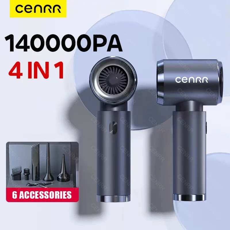 140000 Aspirapolvere per auto PA Aspirapolvere senza fili a doppio scopo con forte aspirazione Mini ventilatore portatile senza fili per elettrodomestici