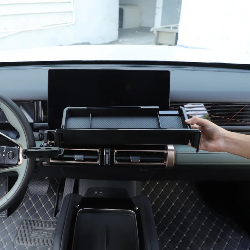 Per Chery Jaecoo 6 J6 ICAR 03 24-25 ABS Nero Car Center Navigazione Schermo Scatola di immagazzinaggio posteriore con supporto per telefono Accessori interni