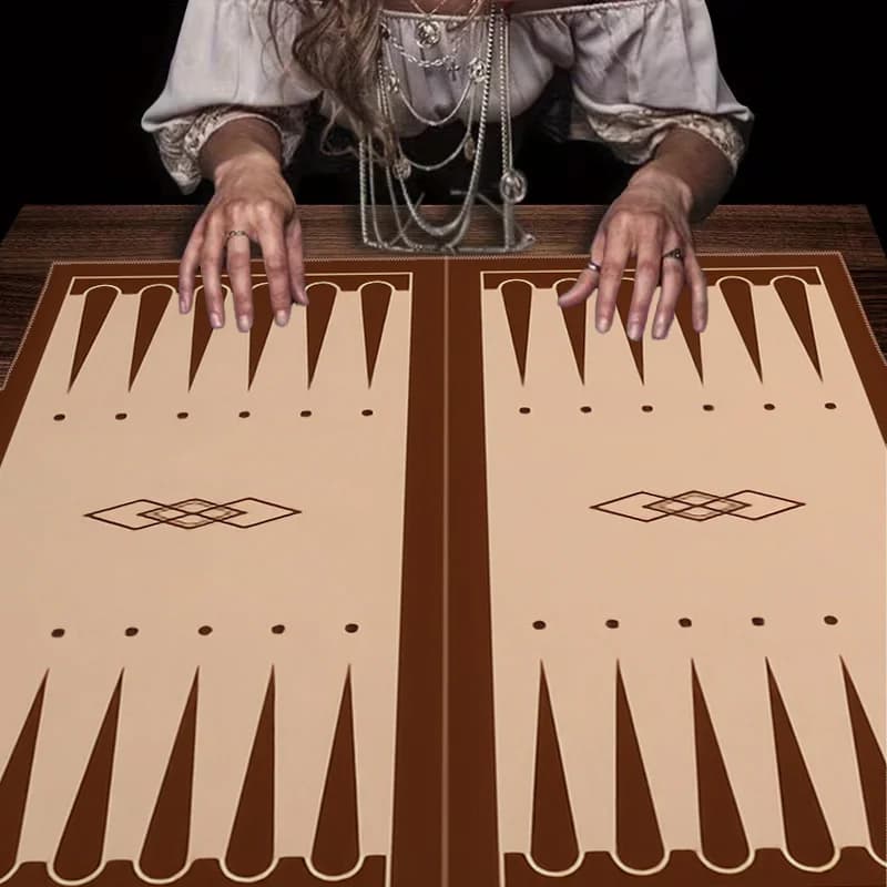 1 pz Tappeto da Tavolo Marrone Stampato per Backgammon e Tarocchi, per Serate di Gioco, Decorazioni per la Casa, Uso per Altare Rituale 75x75cm 90x90cm