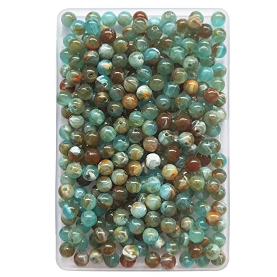 Quality Assurance 8mm Acrylic Beads 300pcs Marble Patterns Round Loose Beads for Jewelry Bracelets Necklace Making