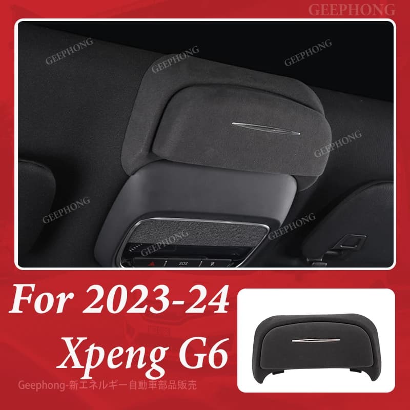Per Xpeng G6 2023 2024 Custodia per occhiali per auto Pelle scamosciata Tetto apribile Occhiali da sole Scatola di immagazzinaggio Organizzatore Accessori interni