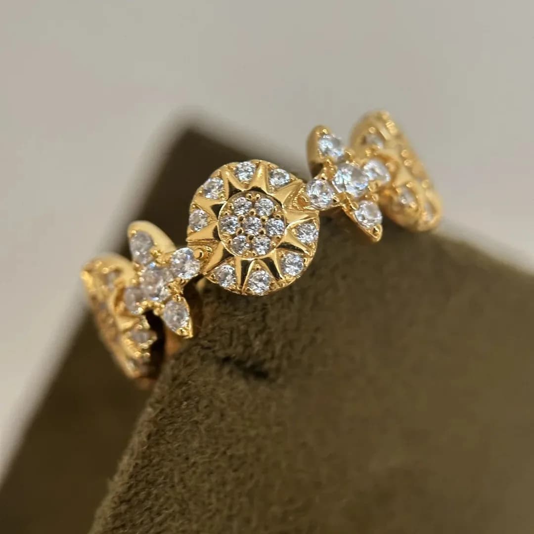Simple ring wholesale with zircons for woman, high-end index finger ring niche, open ring that does not fade, new product