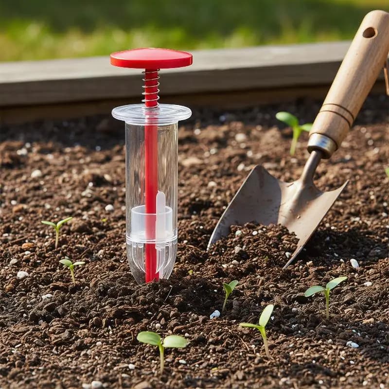 Dispenser di semi portatile da 1 pezzo, mini seminatrice manuale per la piantumazione in giardino, accessori essenziali per vasi da fiori e aiuole