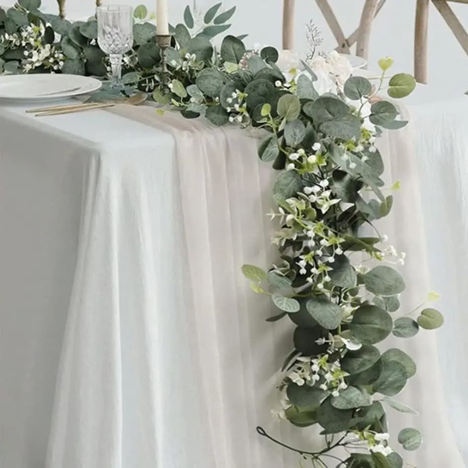 Pianta artificiale Foglia verde Vite albero del festival Ornamento Matrimonio giardino esterno cortile arco Decor Home Wall Hanging