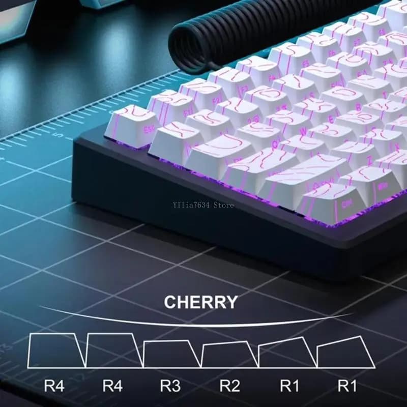 Set copritasti con incisione laterale PBT a 133 tasti, copritasti retroilluminati con altezza originale a sublimazione