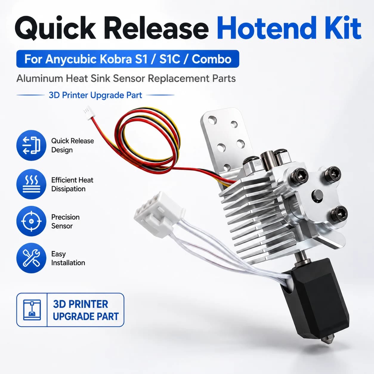 Enhanced Cooling Quick Detach Hotend Radiator Kit Sensor Parts For Anycubic Kobra S1 S1C 3D Printer Upgrade Accessory