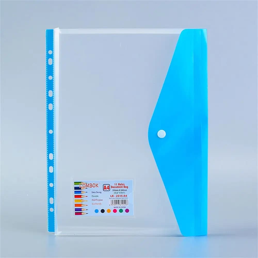 Supplies Zipper bag With Snap Closure Transparent File Bag Document Bag Document Organizer A4 File Folders Test Paper Holder