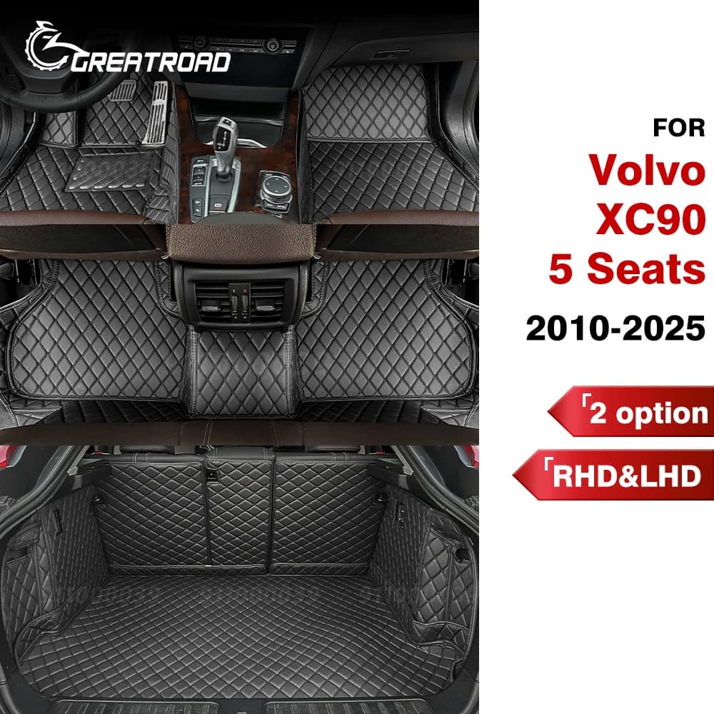 For VOLVO XC90 (5 seats) 2010-2025 2024 Custom Car Mat Automobile Luggage Mat Cover Cover Interior Protective Accessories