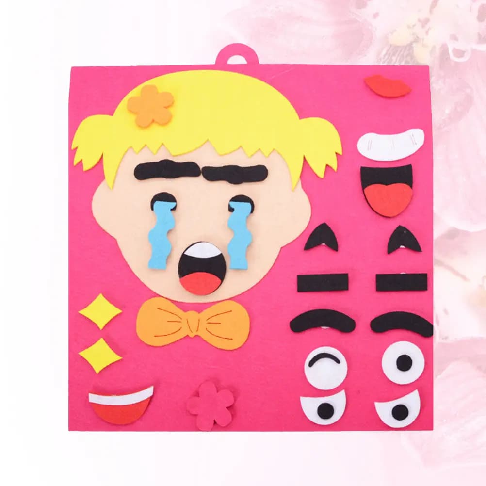 1 pz Giocattolo Puzzle Facciale, Divertente Gioco di Puzzle con Volti che Cambiano, Giocattolo per lo Sviluppo Precoce, Set di Giochi Educativi Fai-da-te (Stile Ragazza Rossa)