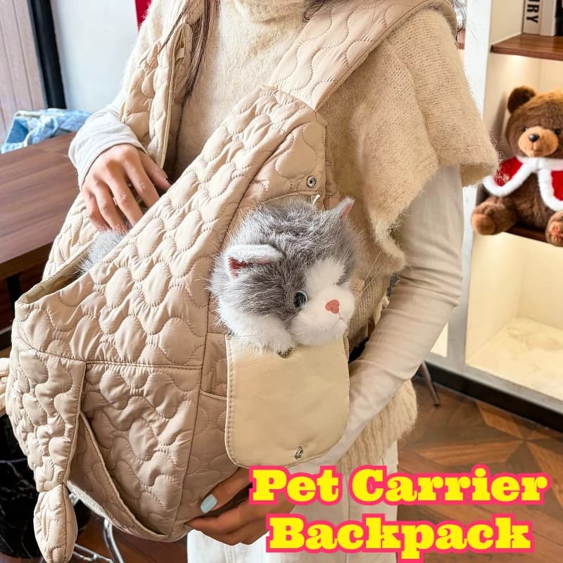Zaino Trasportino per Animali Domestici, da Indossare sul Petto, con Fondo Rigido, Grande, Portatile, per Esterni, Protezione dal Freddo Invernale, per Cani e Gatti, Nuovo