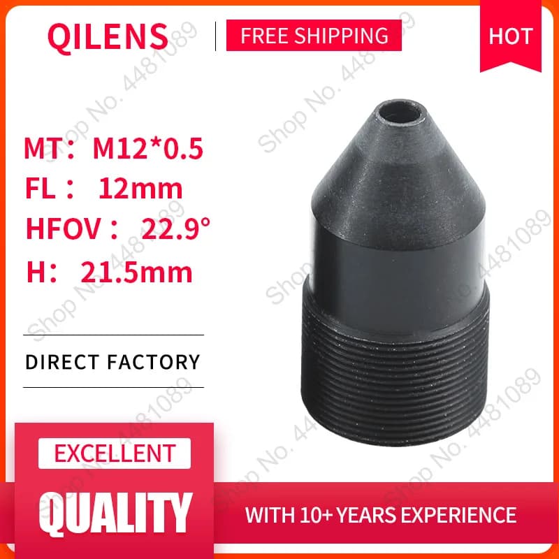 QILENS 2 Megapixel HD EFL 12mm Altezza 21,5mm Telecamera IP di sicurezza CCTV M12 grandangolare