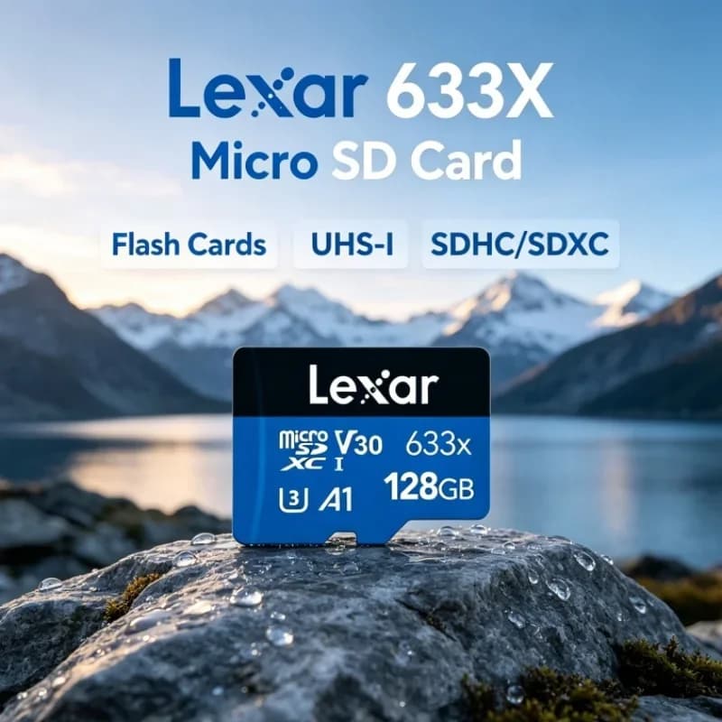 Lexar 633X Flash Cards Micro SD Card SDXC UHS-I Blue SDHC A1 Class 10 TF Cards Memory Card 64GB 128GB 256GB for Dashcam
