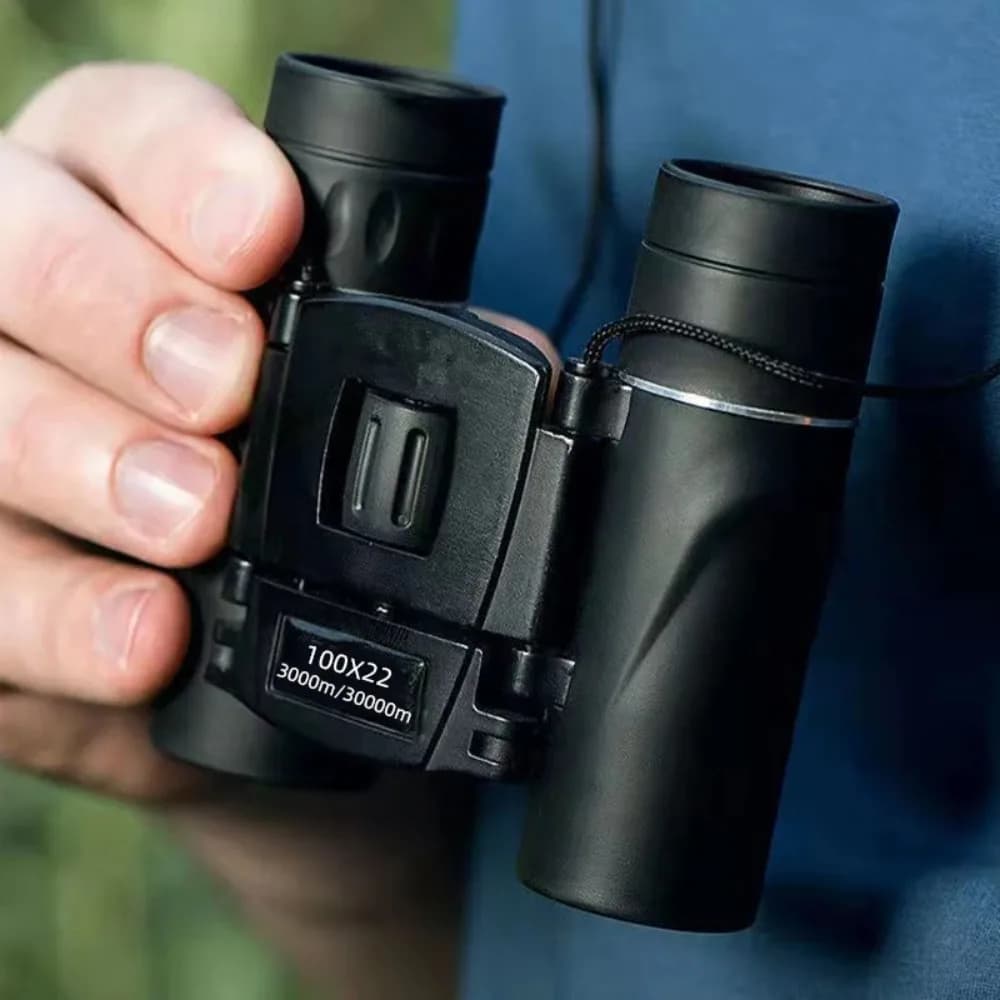 Binocolo Portatile Mini HD 100x22 2026, Lunga Portata 30000m, Pieghevole, Ottica BAK4 FMC per Caccia, Sport, Campeggio e Viaggi