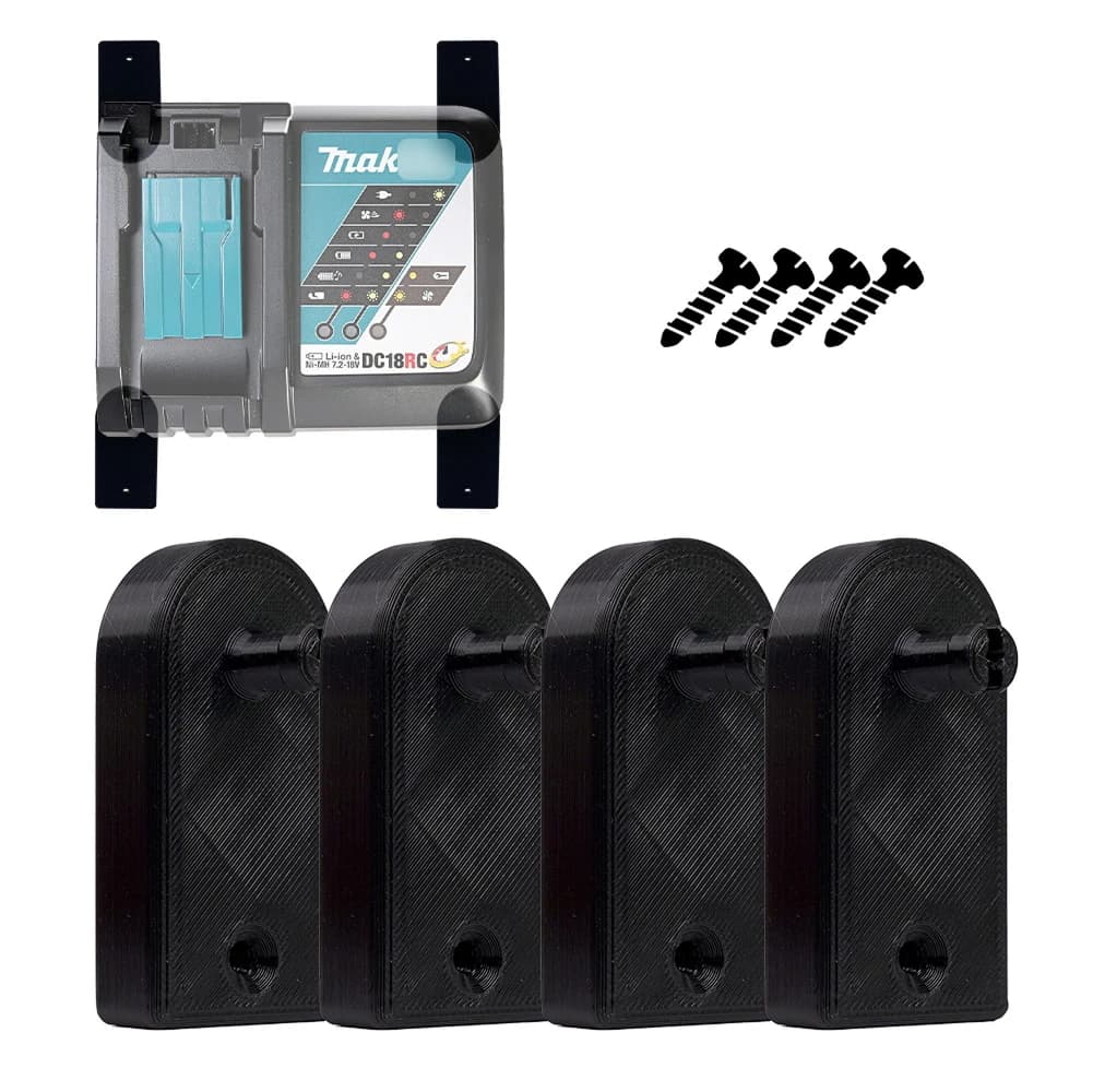 Set di quattro supporti verticali per caricabatterie Makita, portaoggetti per attrezzi Makita, supporto per caricabatterie, organizer.