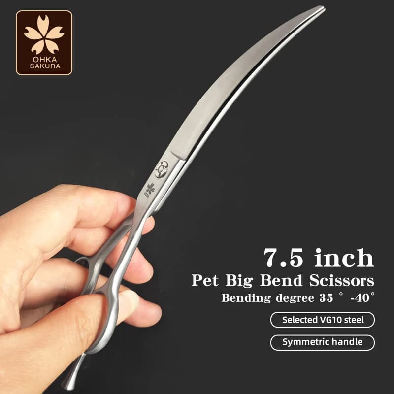 Professional Imported Pet Scissors with Large Curvature Specially Designed for Dog Grooming and High-End Grooming by Beauticians
