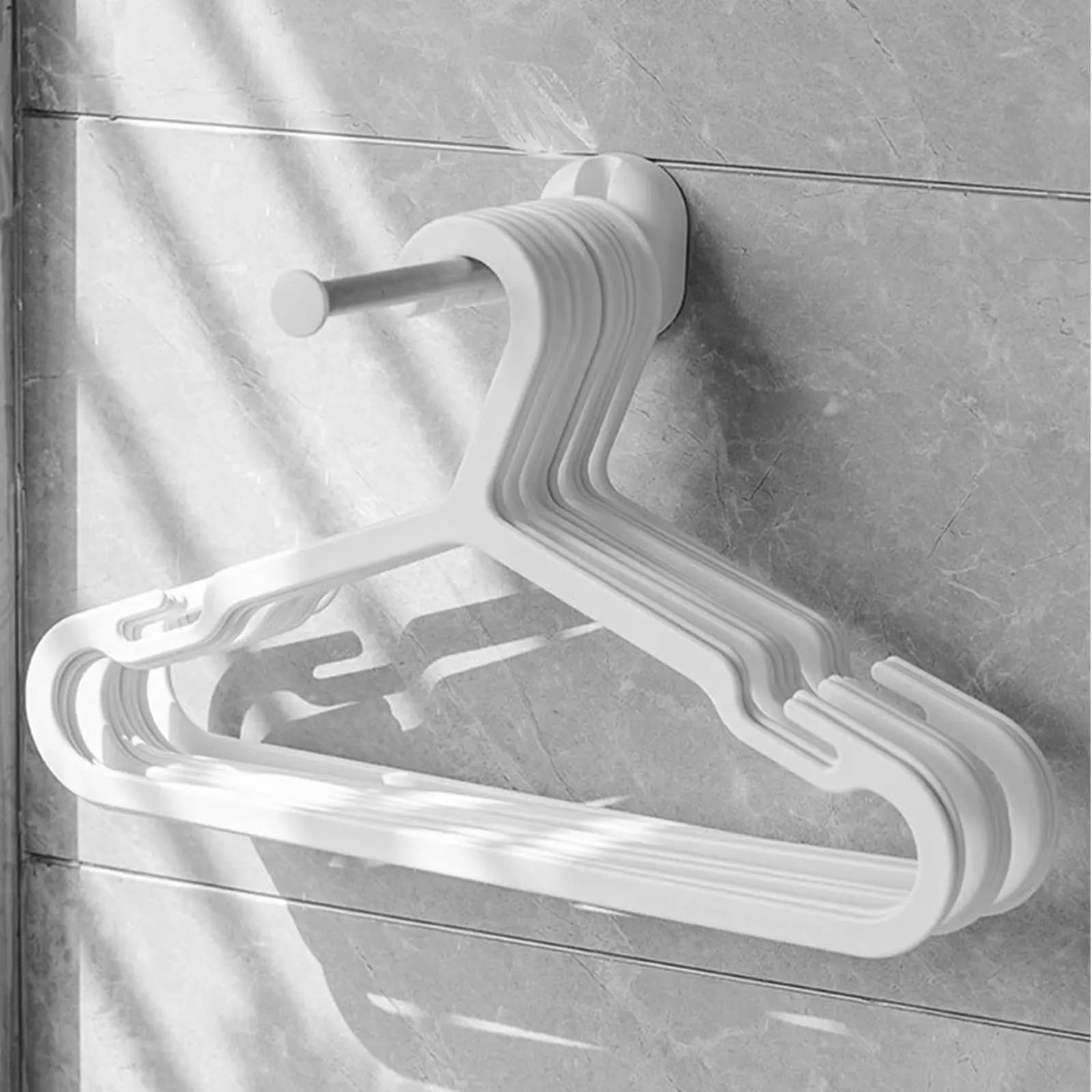 Wall Mounted Hanger Organizer Stainless Steel Clothes Hanger Storage Rack Punch-Free Space Saving Laundry Room Hook Telescopic
