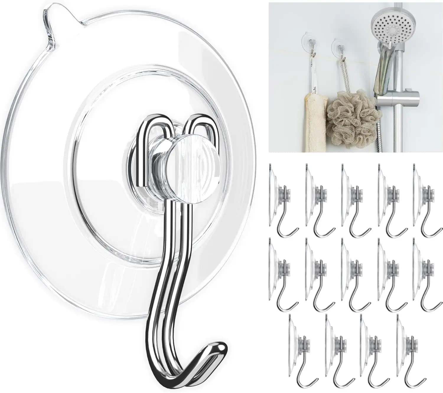 Ganci a ventosa - Ganci da parete multiuso in acciaio inossidabile, piccole ventose rimovibili per cucina e bagno