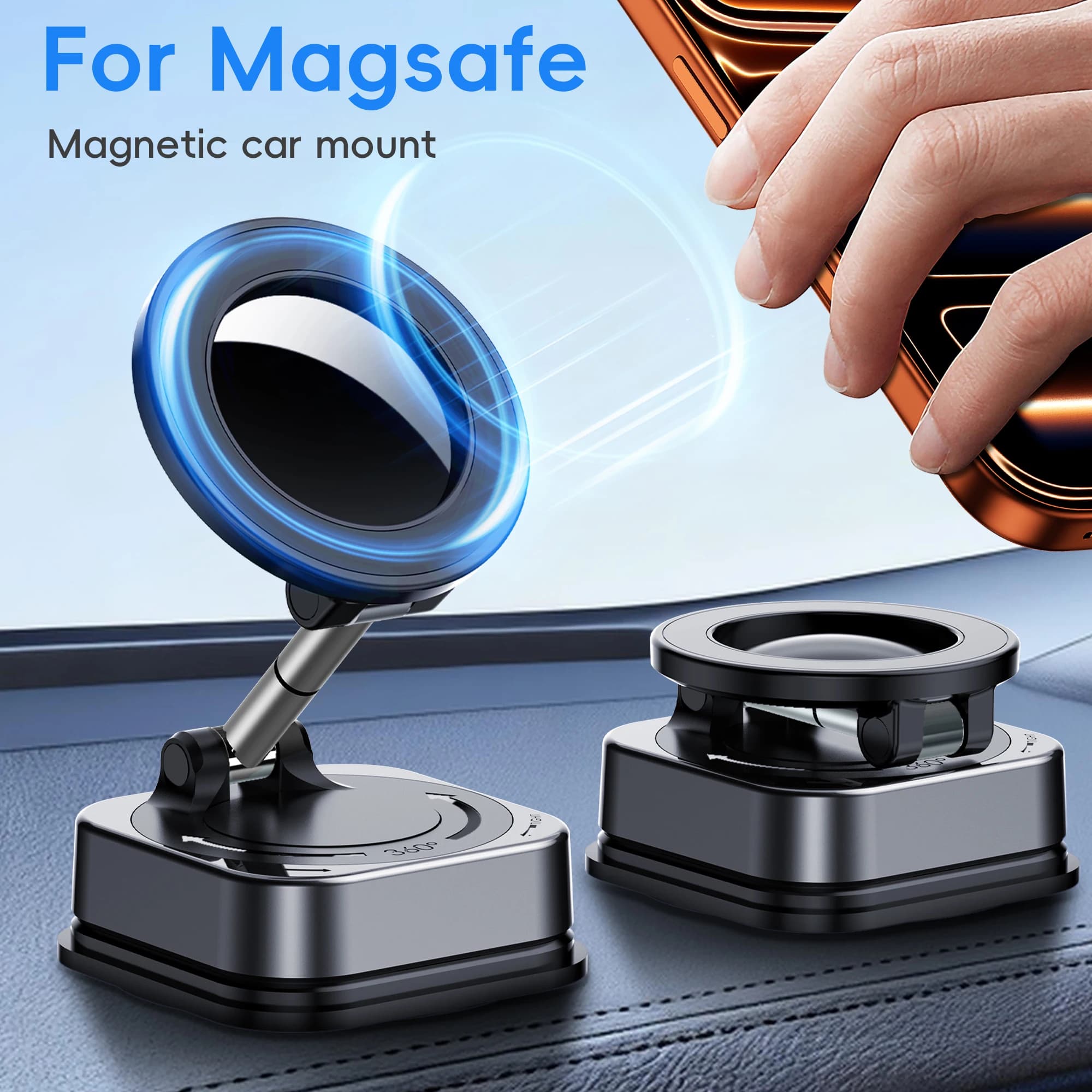 Phone Holders for Your Car for Magsafe 360° Adjustable Vacuum Phone Mount Magnetic, Car Phone Holder for IPhone17-12 Pro Max