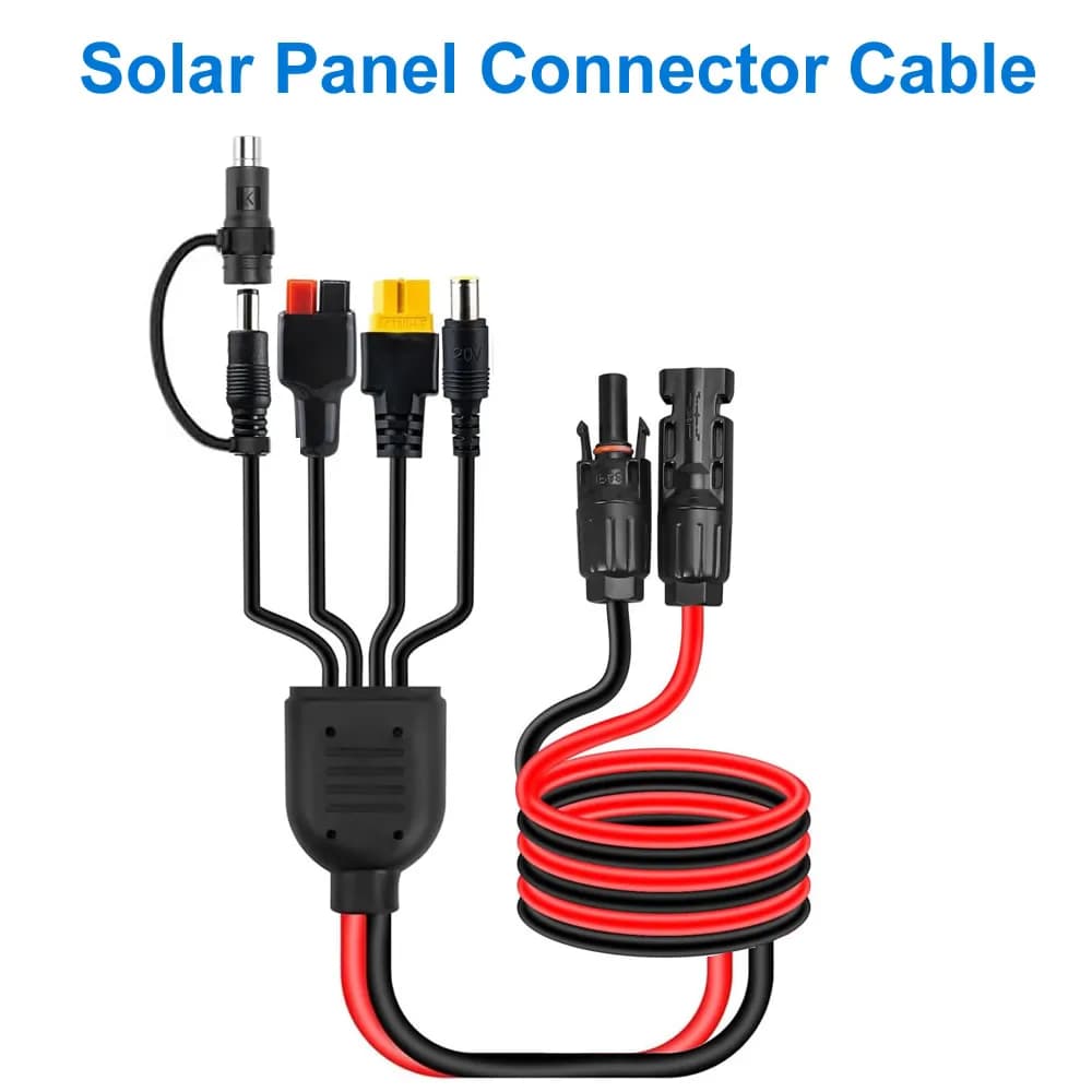 Kit di prolunghe per connettori di pannelli solari 5 in 1 XT60 DC5521 7909 8020 Anderson, cavo di ricarica splitter da 1 a 4 per Power Station