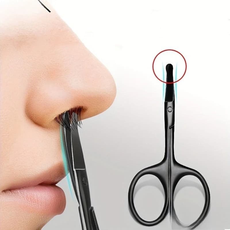 Nose Hair Scissors Stainless Steel Round Tip Safety Trimmer for Nostril Ear Beard Grooming Small Beauty Scissor Tool